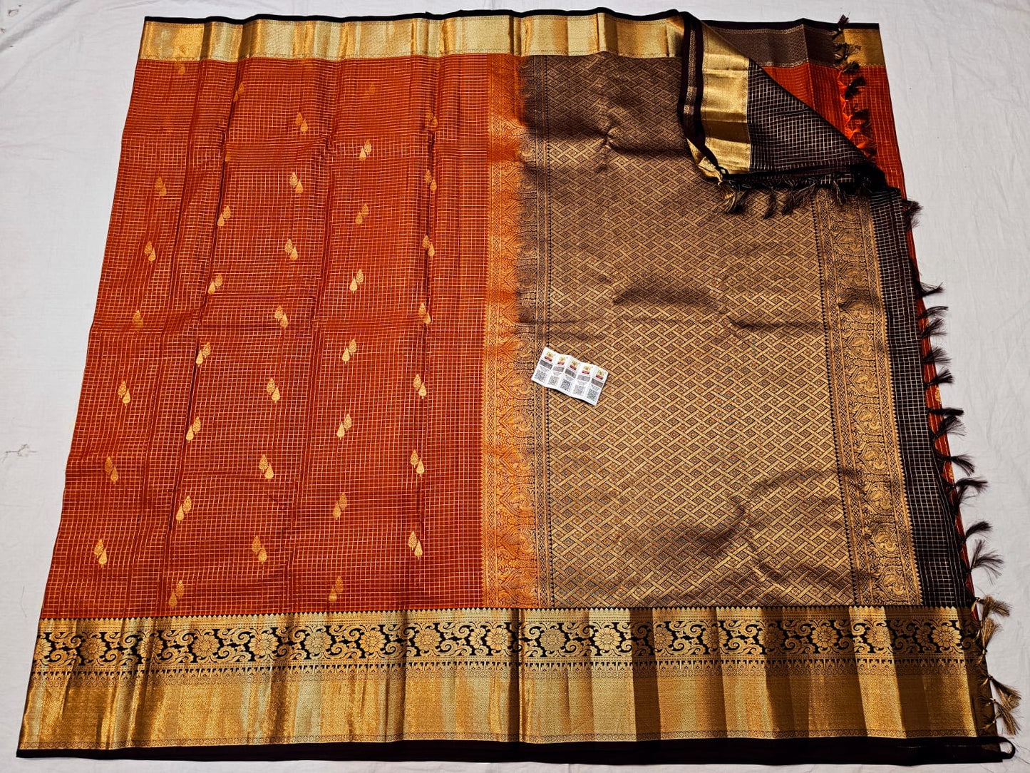 Kanchipuram Pure Silk Saree Bridal Indian Kanjivaram Sari SPK344