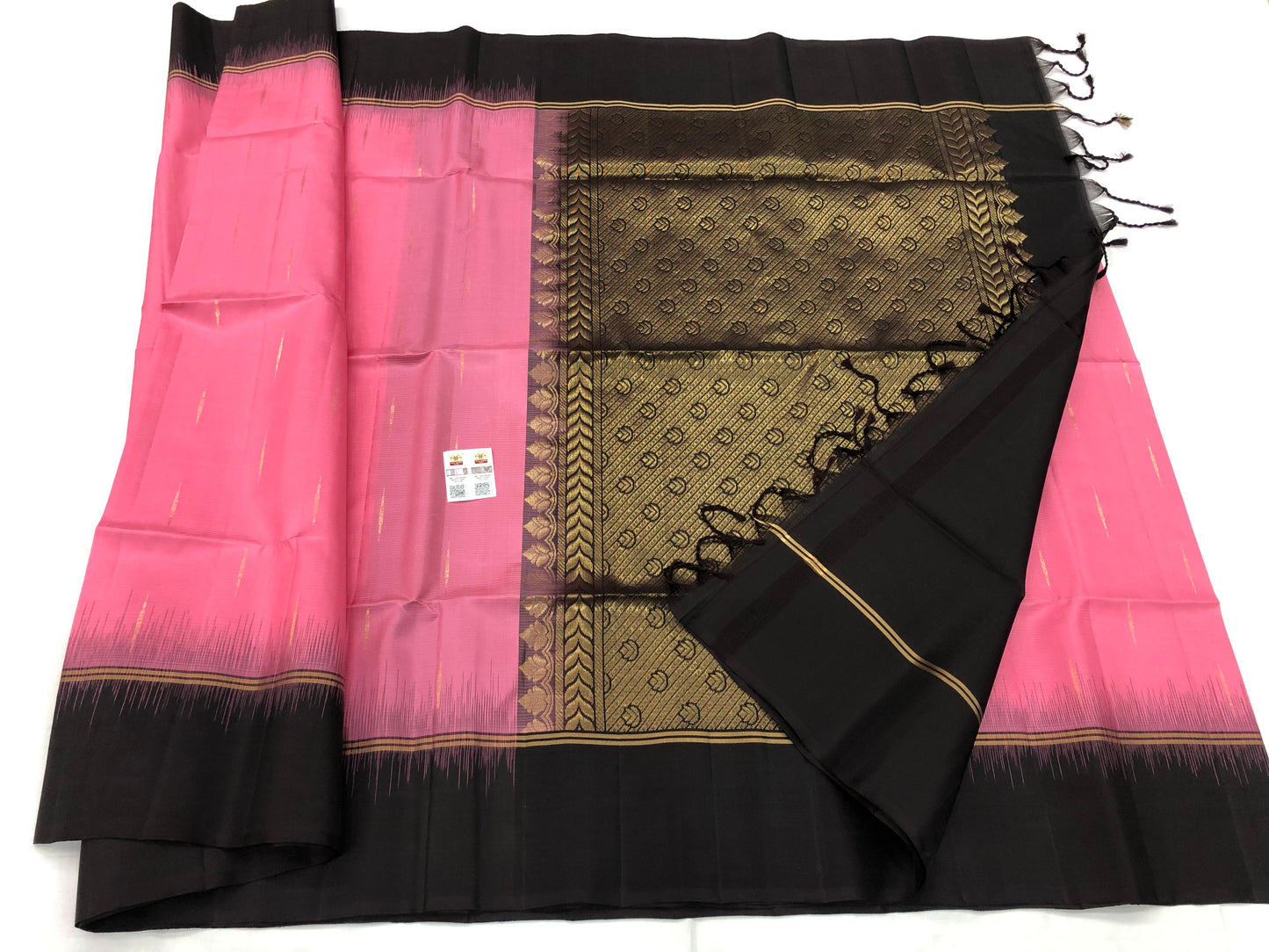 Pattu Soft Silk Indian Saree Pure Silk Sari Pink Brown SS47