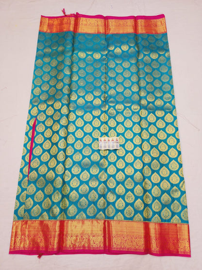 Kanchipuram Pure Silk Saree Blue & Pink Kanjivaram Sari| SPK120