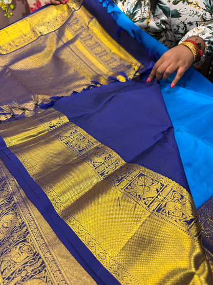 1g Gold Korvai Kanchipuram Pure Silk Saree Kanjivaram Sari SPK207
