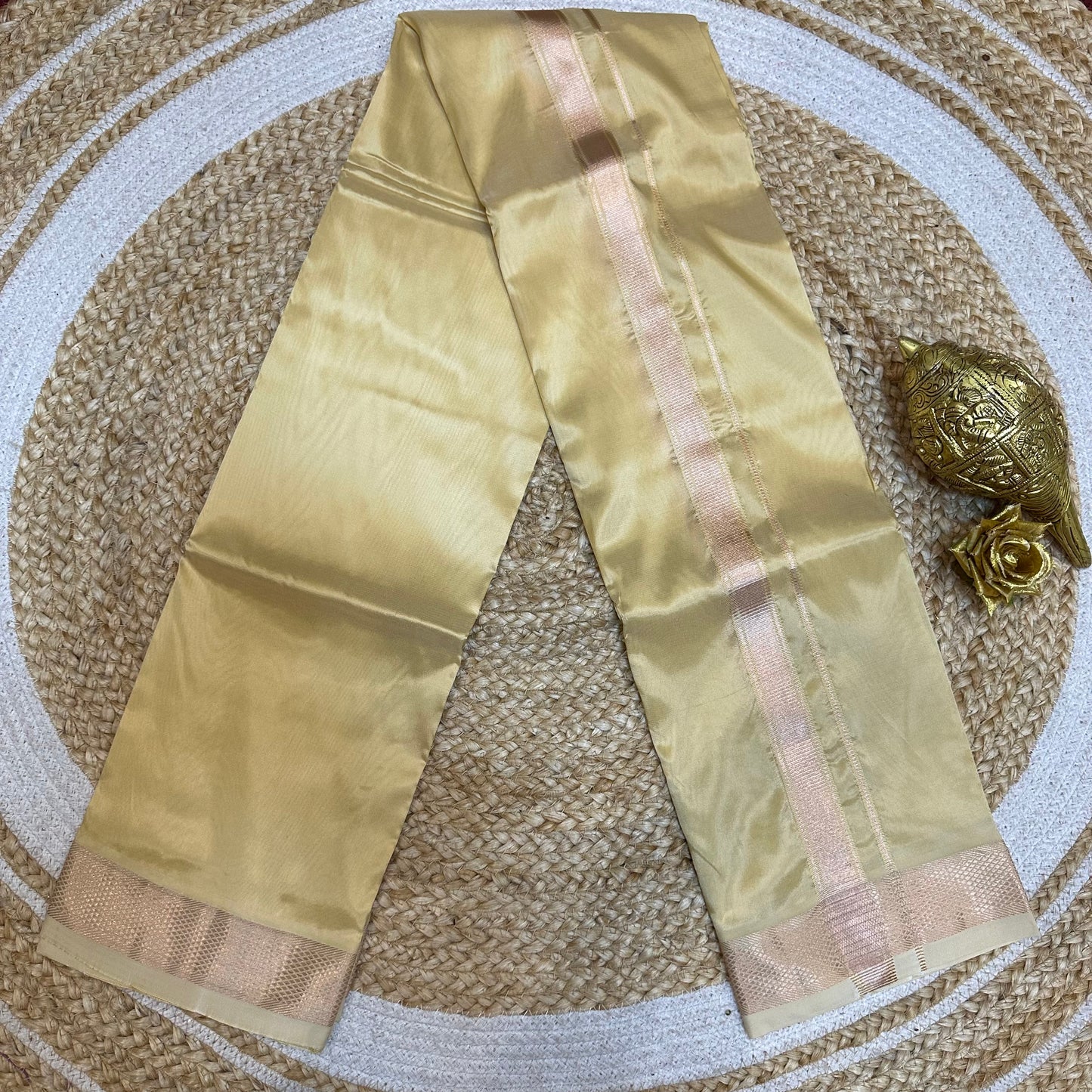 Men’s South Indian Vesti Ashai Silk Vetti Dhotti Sandalwood V26