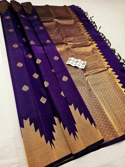 Kanchipuram Pure Silk Saree Bridal Indian Kanjivaram Sari SPK320