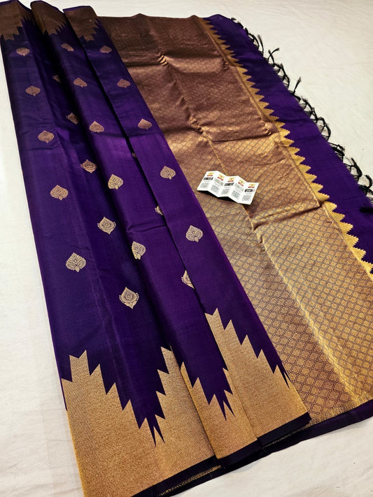 Kanchipuram Pure Silk Saree Bridal Indian Kanjivaram Sari SPK320