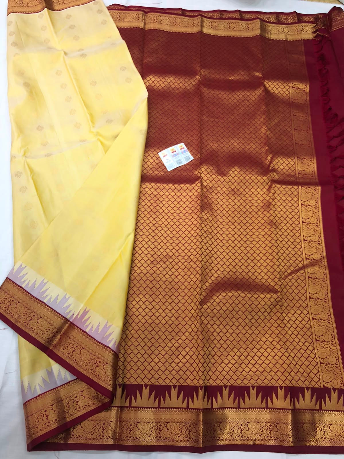 Kanchipuram Pure Silk Saree Bridal Indian Kanjivaram Sari SPK338