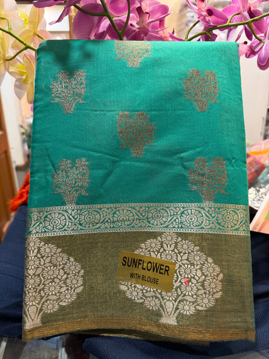 Silk Cotton Sari Indian Fancy Casual wear Saree SAR4