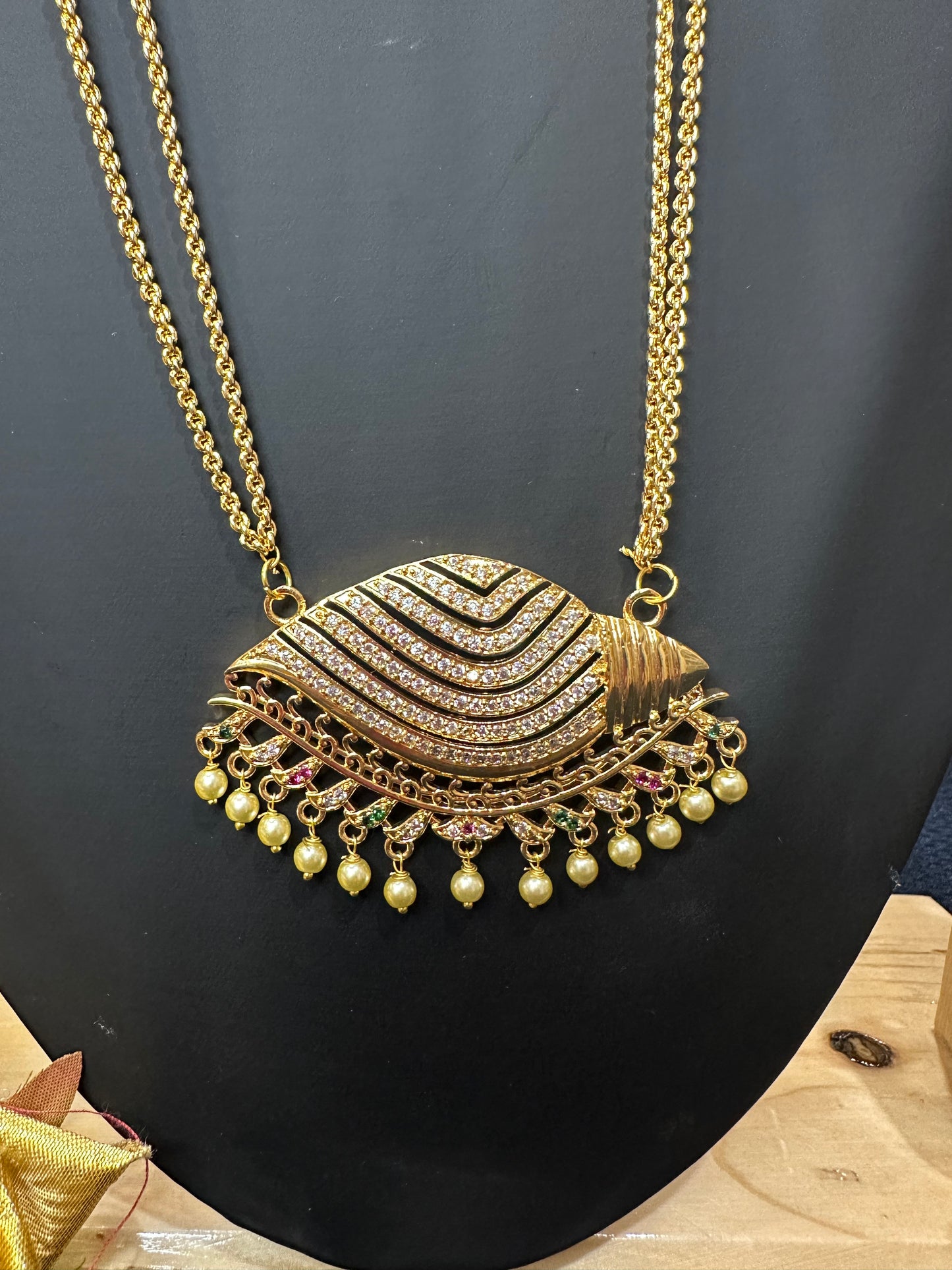 Impon Indian Necklace Multi Sanku Conch Pathakkam Haram N21