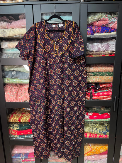 Free size Indian Cotton Nighty Nightgown NI23