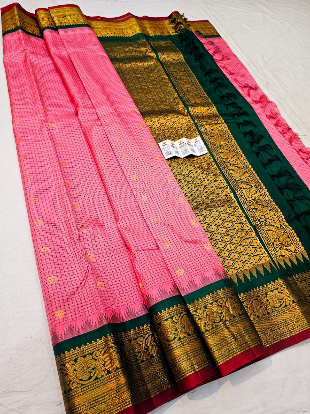 Kanchipuram Pure Silk Saree Bridal Indian Kanjivaram Sari SPK313