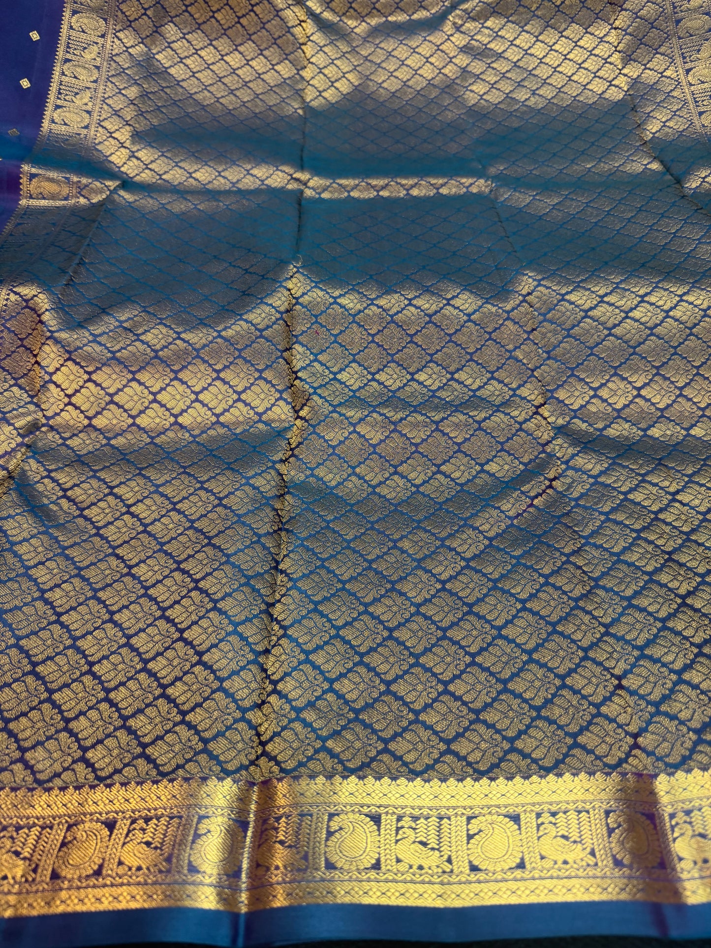 Bridal Blue Kanchipuram Pure Silk Saree Kanjivaram Sari SPK463