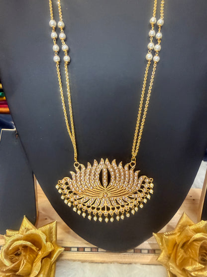 Impon Indian Necklace Pearls Pathakkam N16