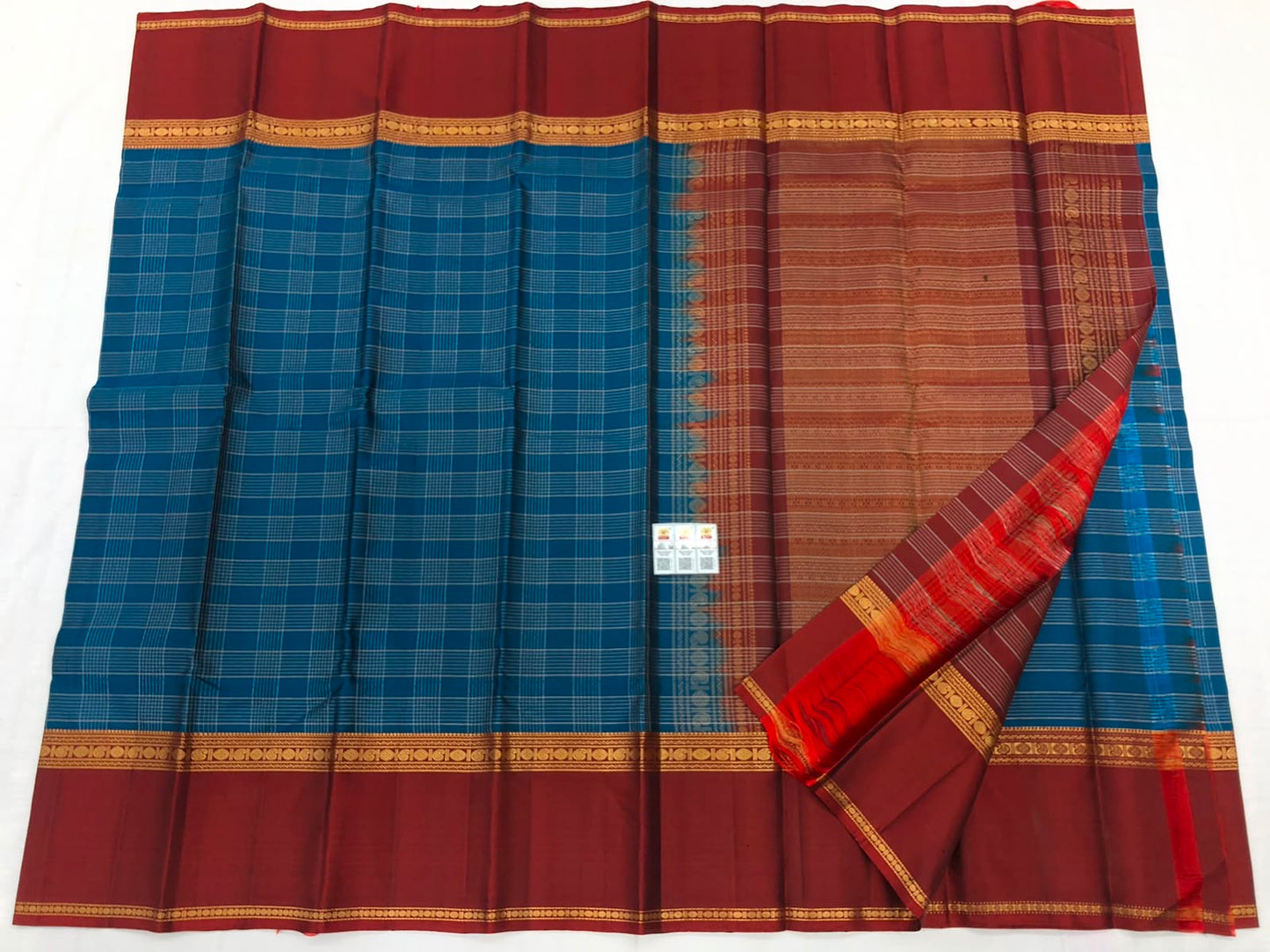 Vintage Kanchipuram Pure Silk Saree Bridal Indian Kanjivaram Sari SPK348