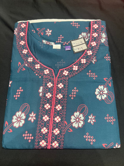 Free size Indian Cotton Nighty Nightgown NI9