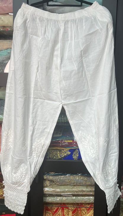 Small to XLarge Indian size Afghani White Pants P4
