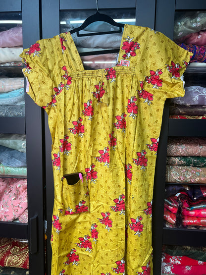 Free size Indian Cotton Nighty Nightgown NI3