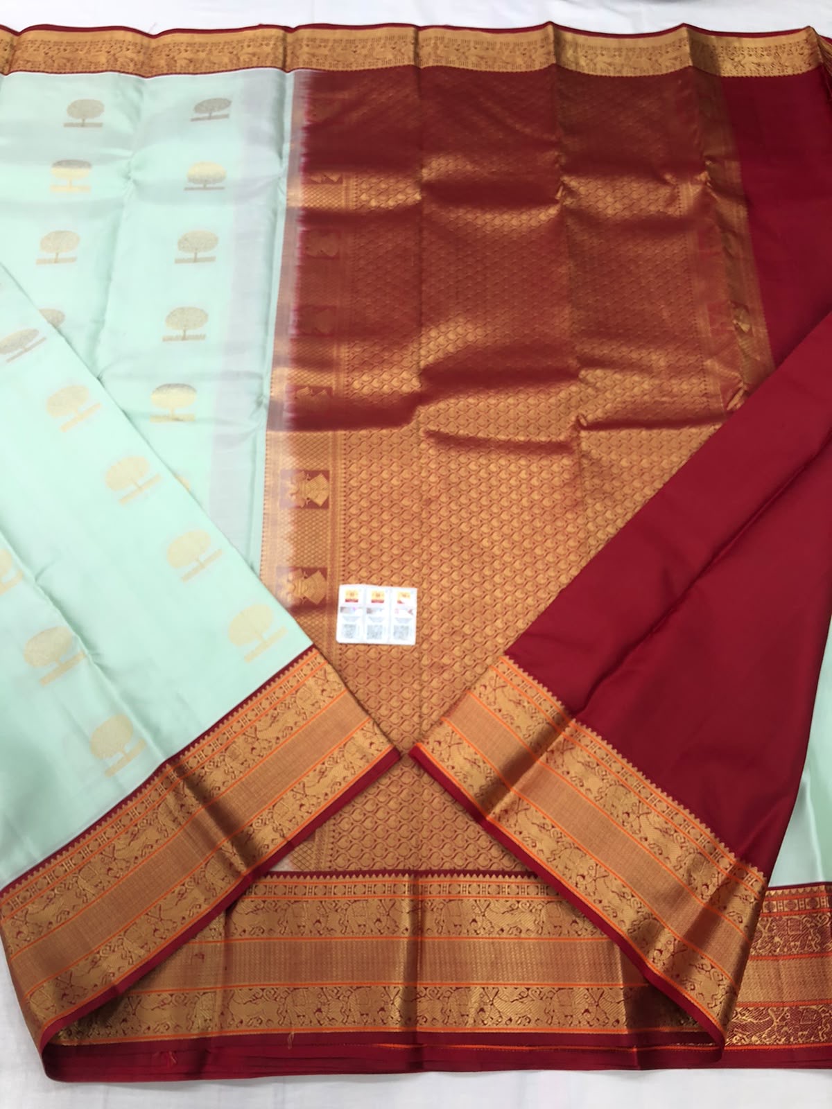 Kanchipuram Pure Silk Saree Bridal Indian Kanjivaram Sari SPK330