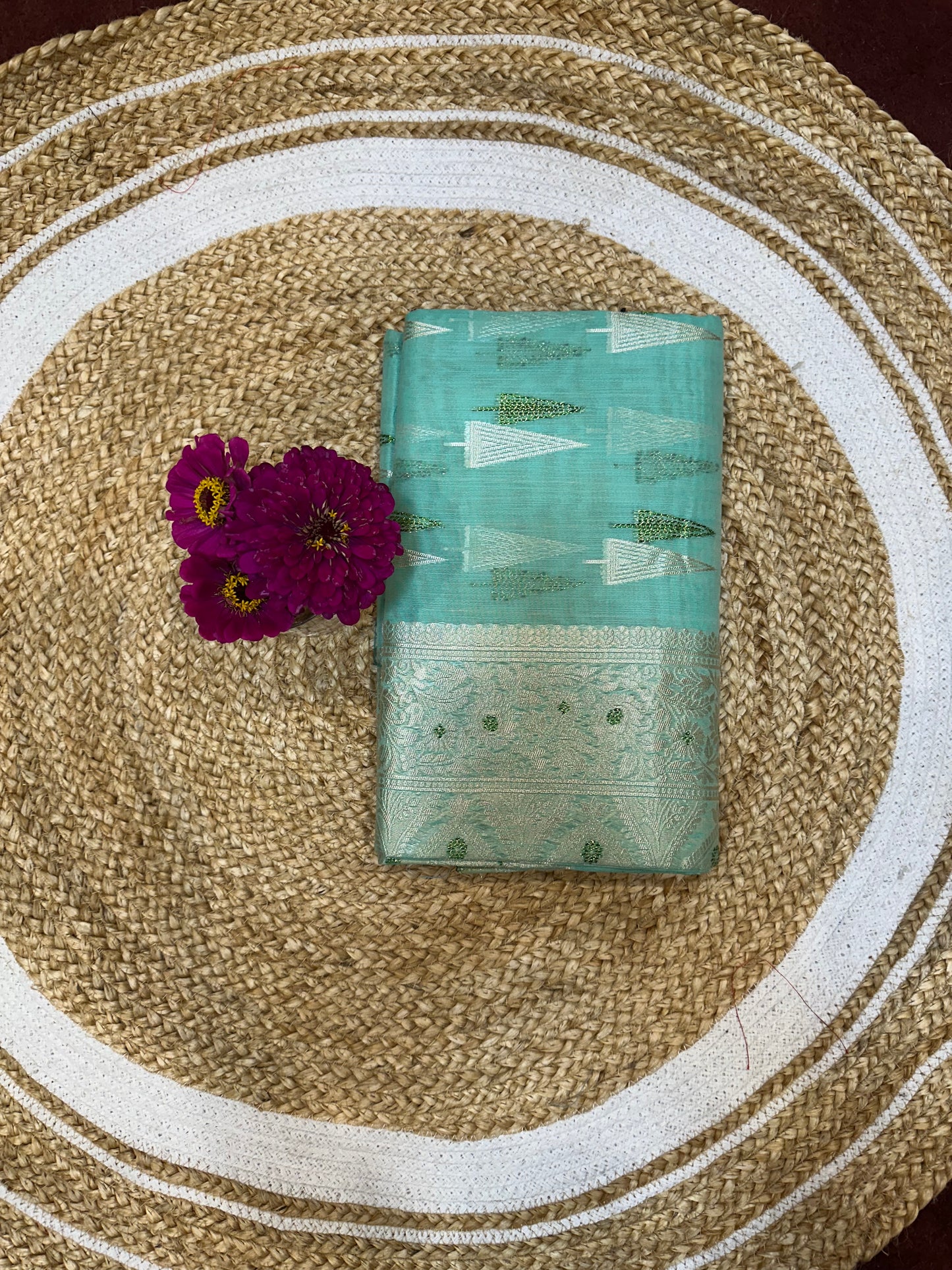 Aqua Green Casual Sari Indian Saree S33