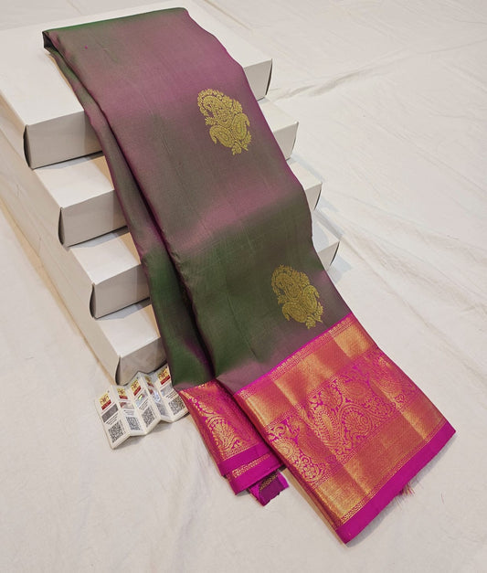Kanchipuram Pure Silk Saree Bridal Kanjivaram Sari SPK275