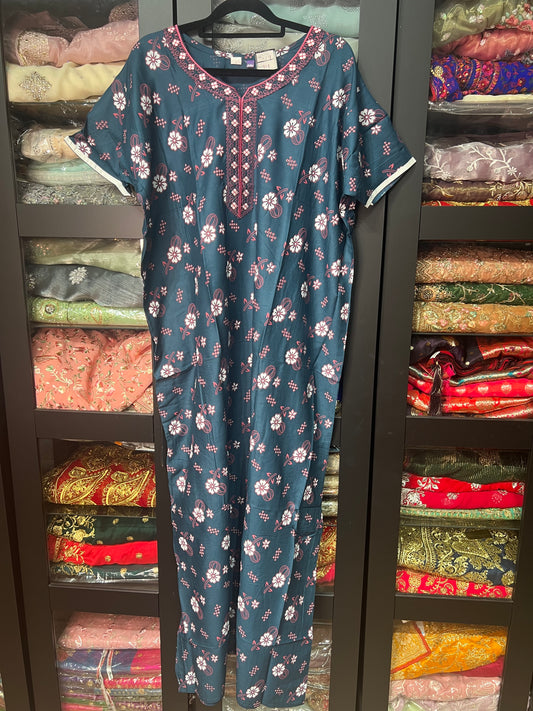 Free size Indian Cotton Nighty Nightgown NI9