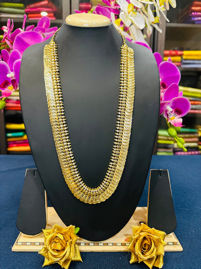 Forming Gold Indian Coin Necklace Kerala Haram Jewellery N48