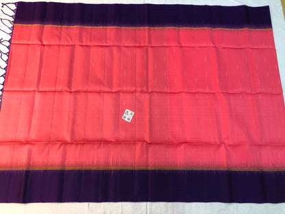 Pattu Soft Silk Indian Saree Pure Silk Sari Dark Peach SS37