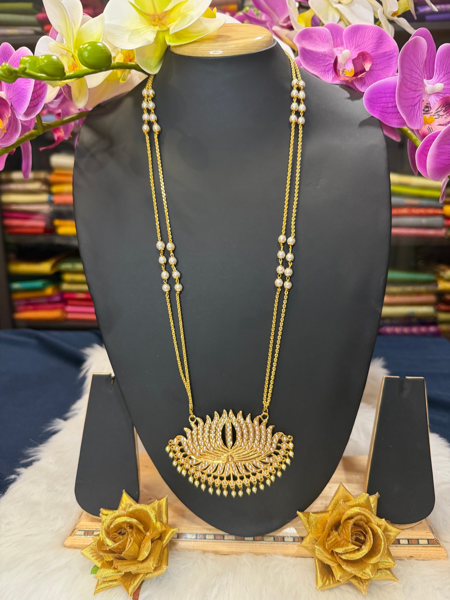 Impon Indian Necklace Pearls Pathakkam N16