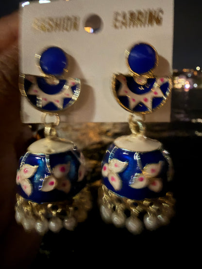 Jumka Gimikki Meenakari Indian Earrings Stylish Indian Jewellery E15