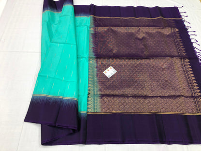 Kanchipuram Pattu Soft Silk Saree Pure Silk Bridal Sari Blue | SS7