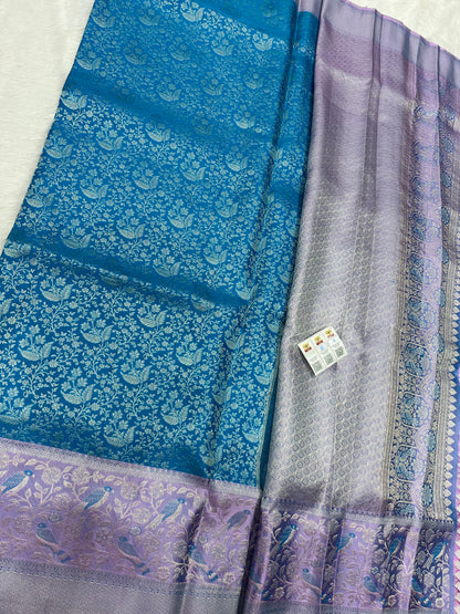 Bridal Kanchipuram Meenakari Pure Silk Saree Kanjivaram Sari SPK476