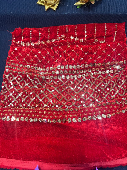 Velvet Blouse material 1 meter Red M5