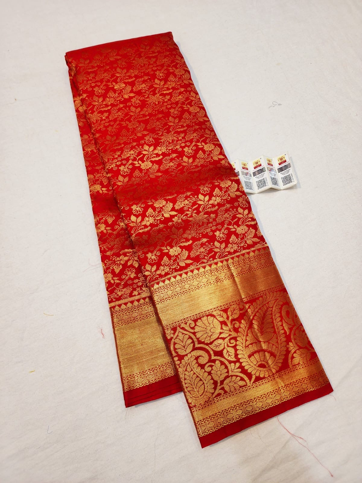 Kanchipuram Pure Silk Saree Bridal Red Kanjivaram Sari SPK262