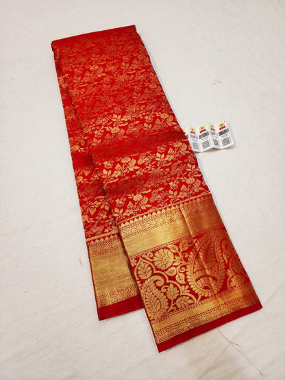 Kanchipuram Pure Silk Saree Bridal Red Kanjivaram Sari SPK262
