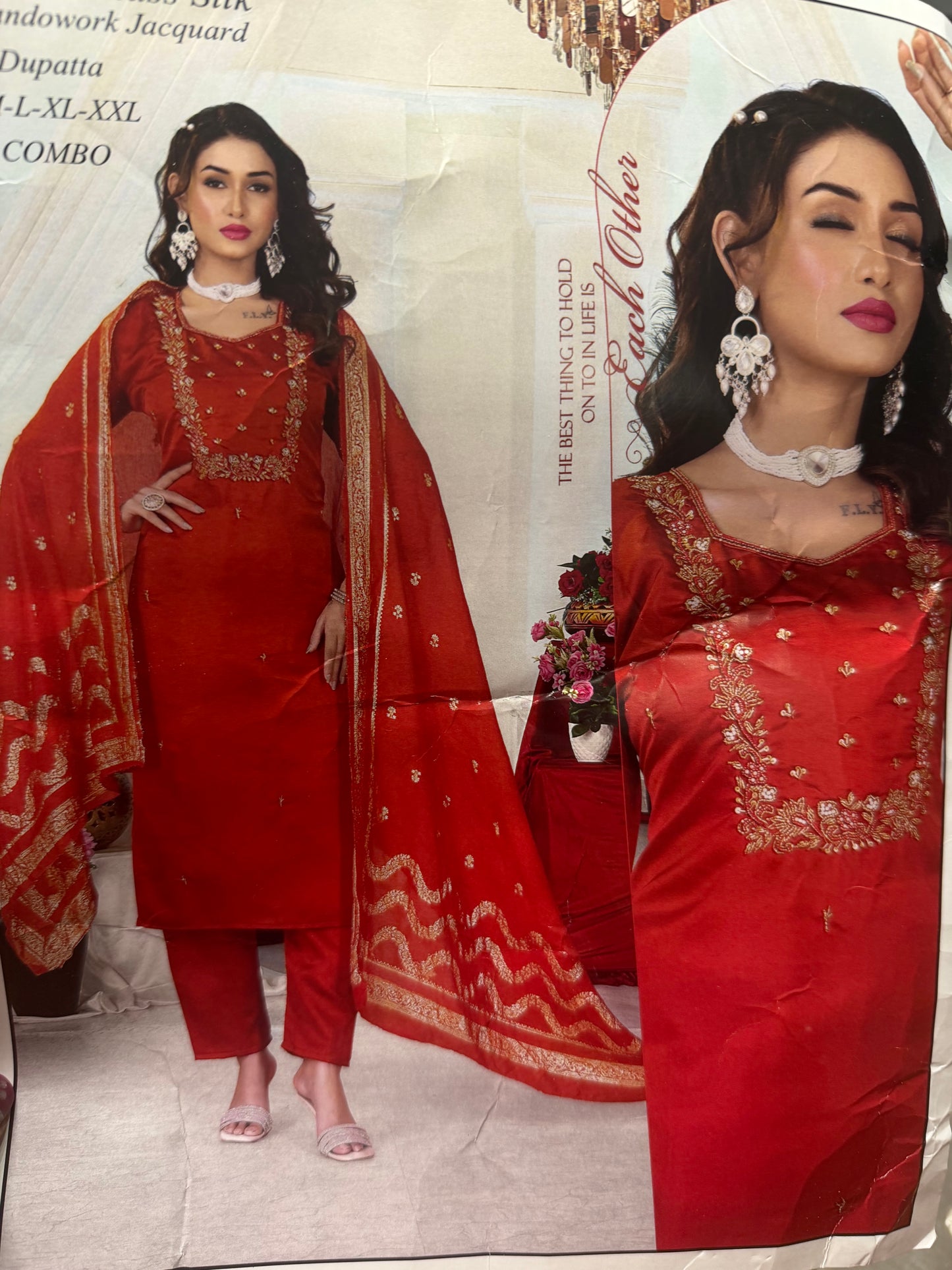 Rusty Orange Indian 3 piece Outfit Salwar Kameez Suit Z4
