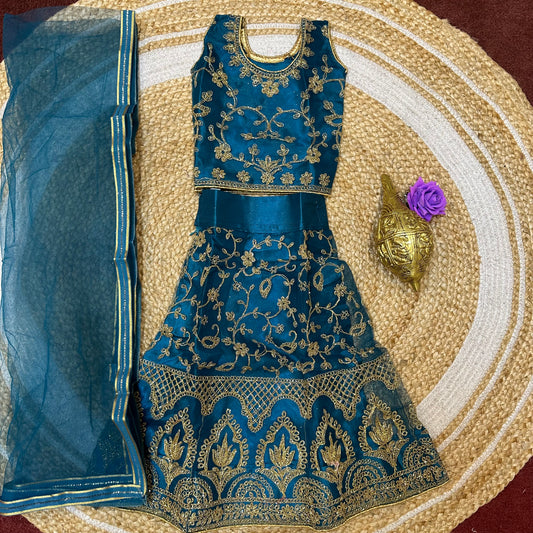 18” Size Age 1 Blue Indian Lehenga Pavadai Sattai Skirt Top G72 Col 3
