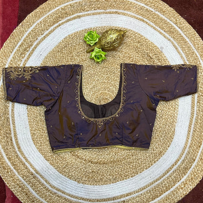 38” M Size 8 Aari Sari Blouse Indian Saree Top Blackish Brown B298