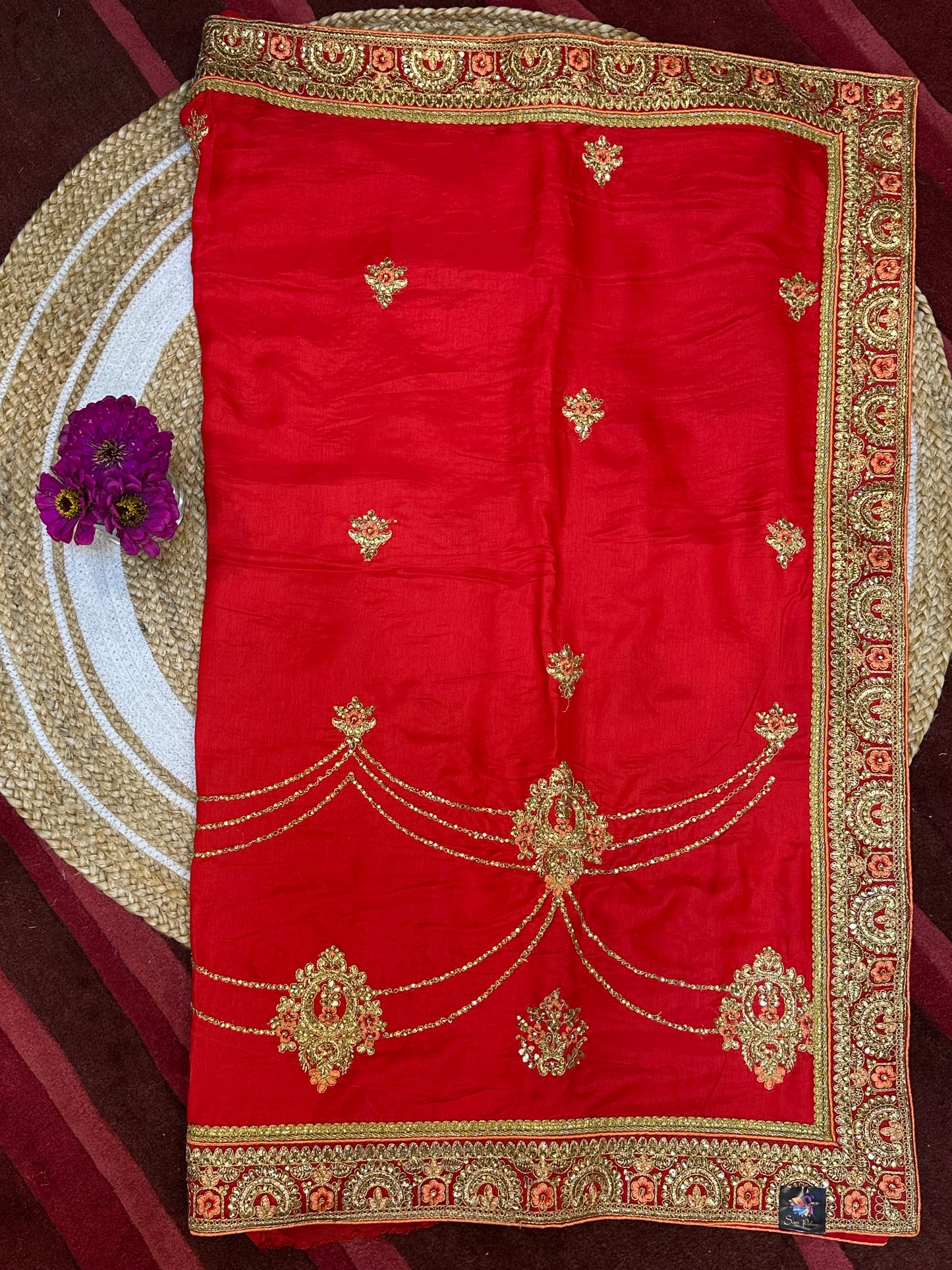Red Fancy Party Sari Indian Saree S37