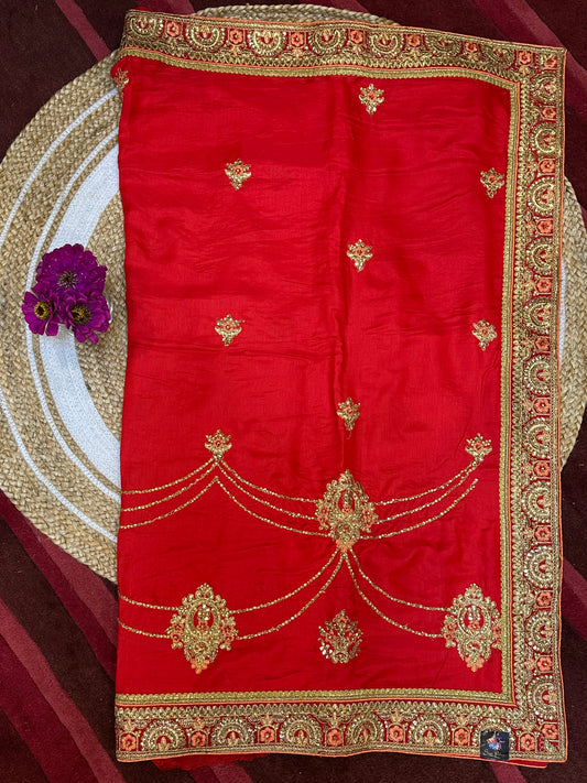 Red Fancy Party Sari Indian Saree S37