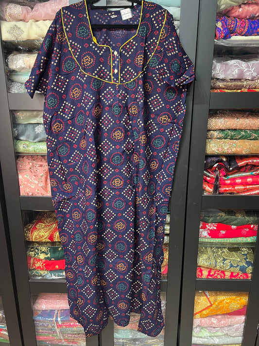 Free size Indian Cotton Nighty Nightgown NI30