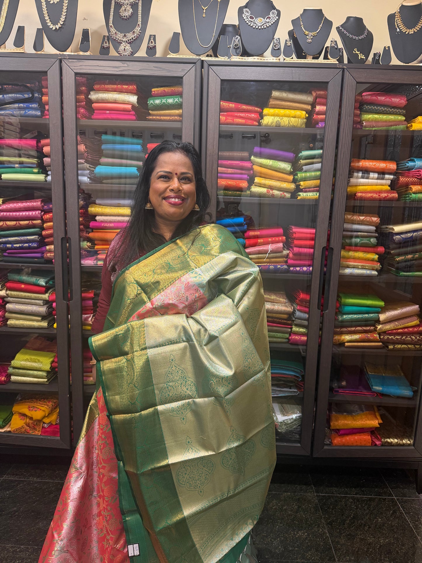 Semi Silk Saree Indian Bridal Kanjivaram Kanchipuram Sari Semi4