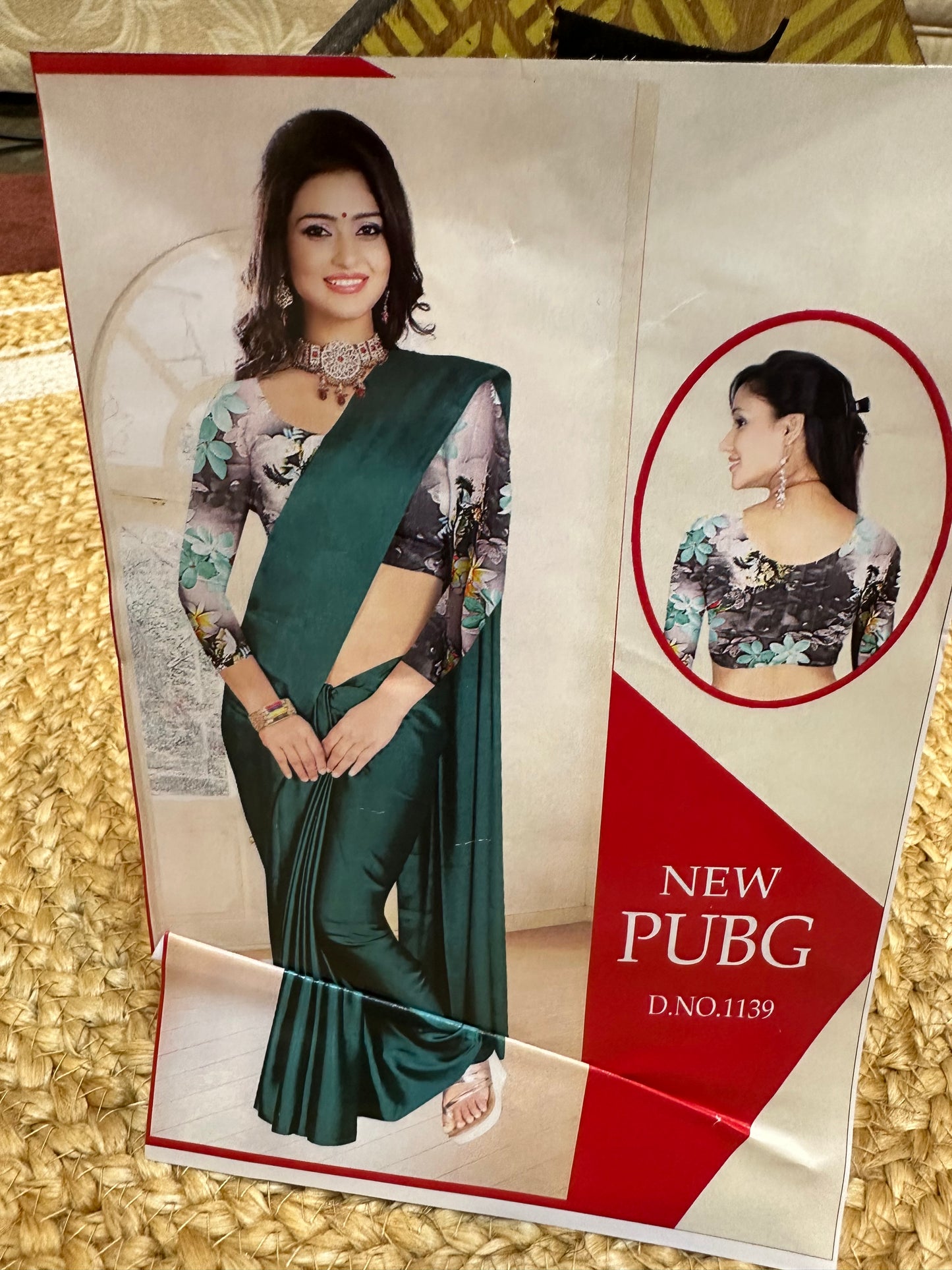 Fancy Party wear Satin Sari Indian Casual Teal Saree S102
