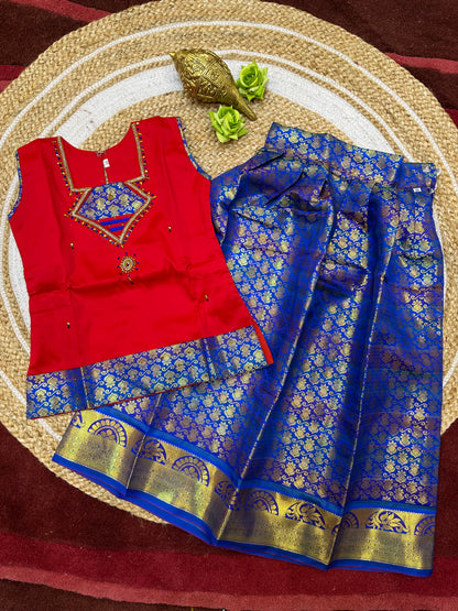 Indian Lehenga Pattu Pavadai Sattai Skirt Top G24