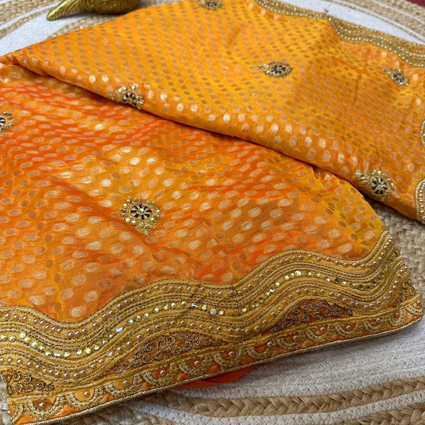 Sari Indian Bollywood Designer Fancy Party wear Saree Mango Yellow Z5