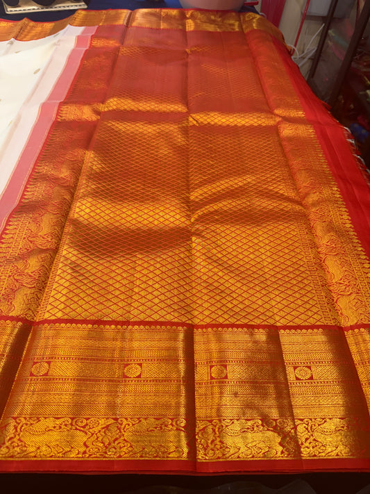 2g Gold Korvai Kanchipuram Pure Silk Saree Kanjivaram Sari| SPK202