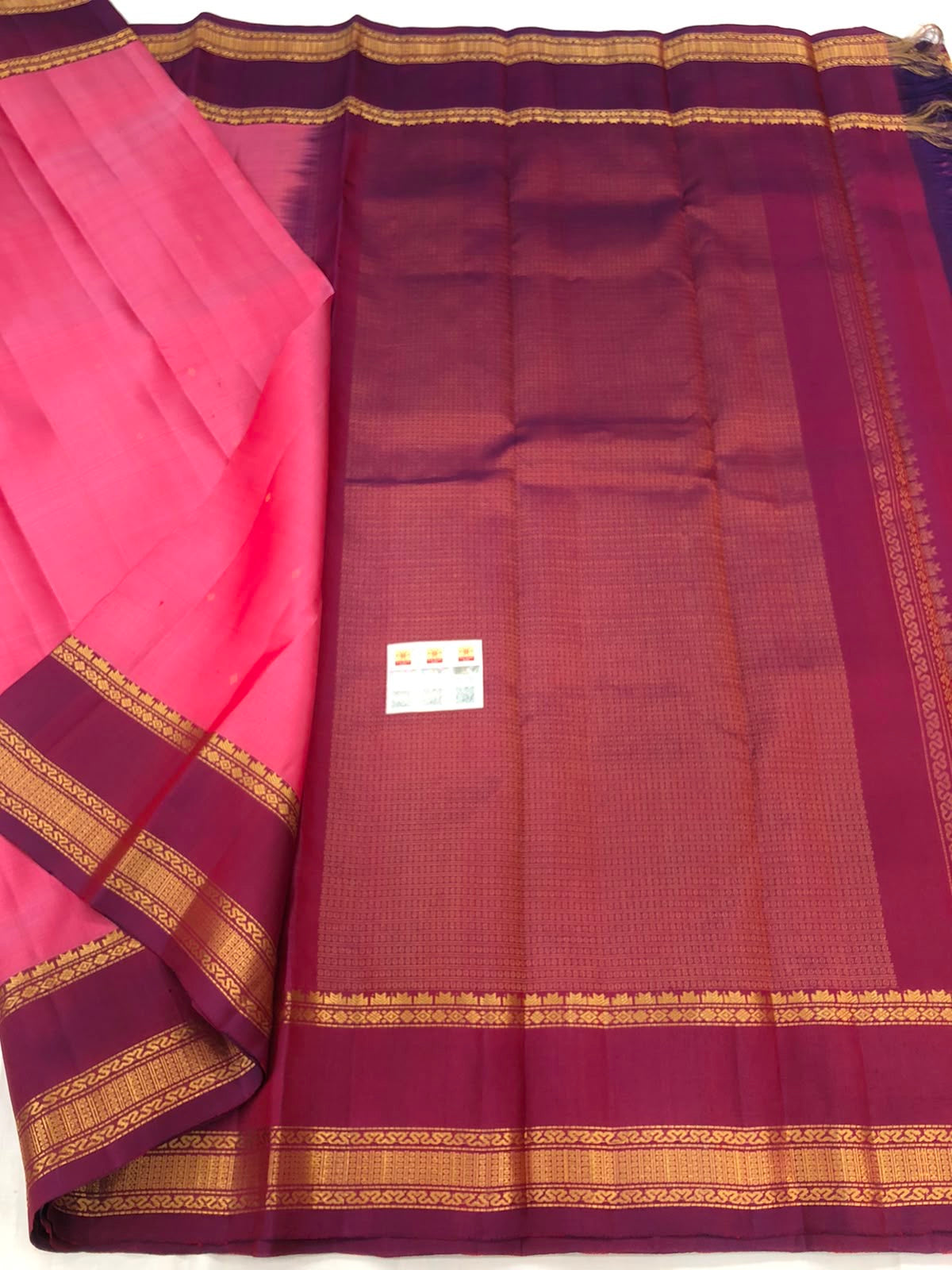 Vintage Kanchipuram Pure Silk Saree Bridal Indian Kanjivaram Sari SPK317