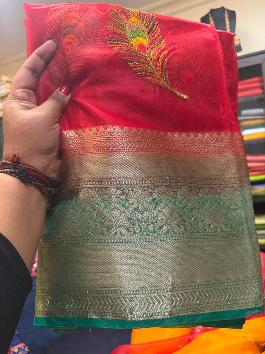 Sari Indian Bollywood Designer Party wear Saree Z11 Col 5 Red
