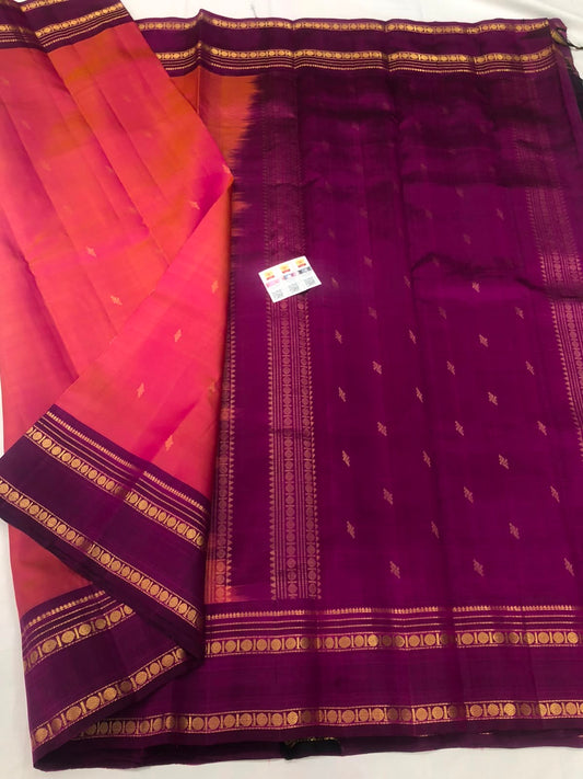 Vintage Kanchipuram Pure Silk Saree Bridal Indian Kanjivaram Sari SPK317