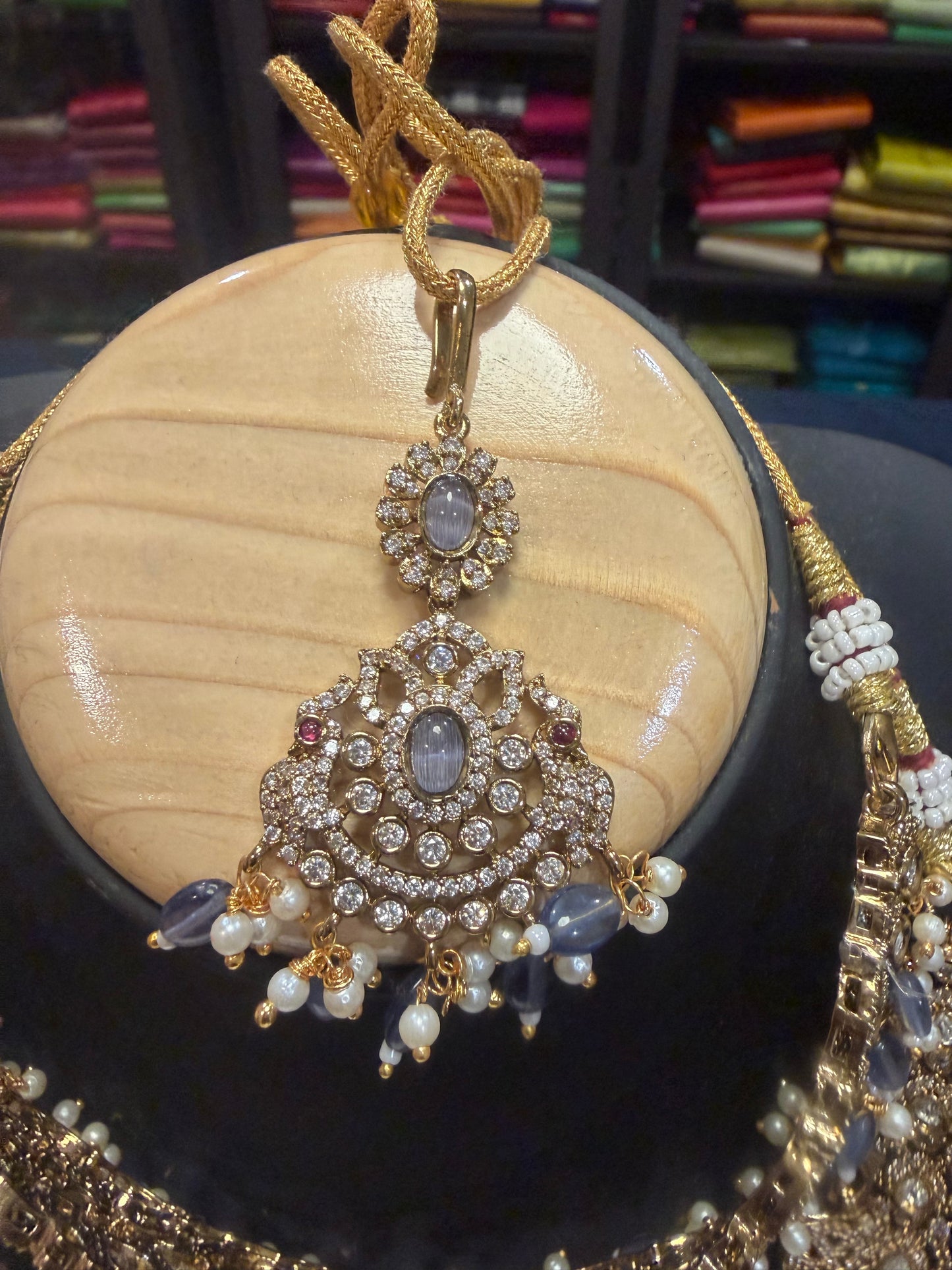 Victorian Polished AD Indian Bridal Necklace set N5