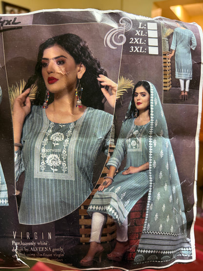 40” L Indian Ladies Outfit Salwar Kameez Kurti Suit Set SS15