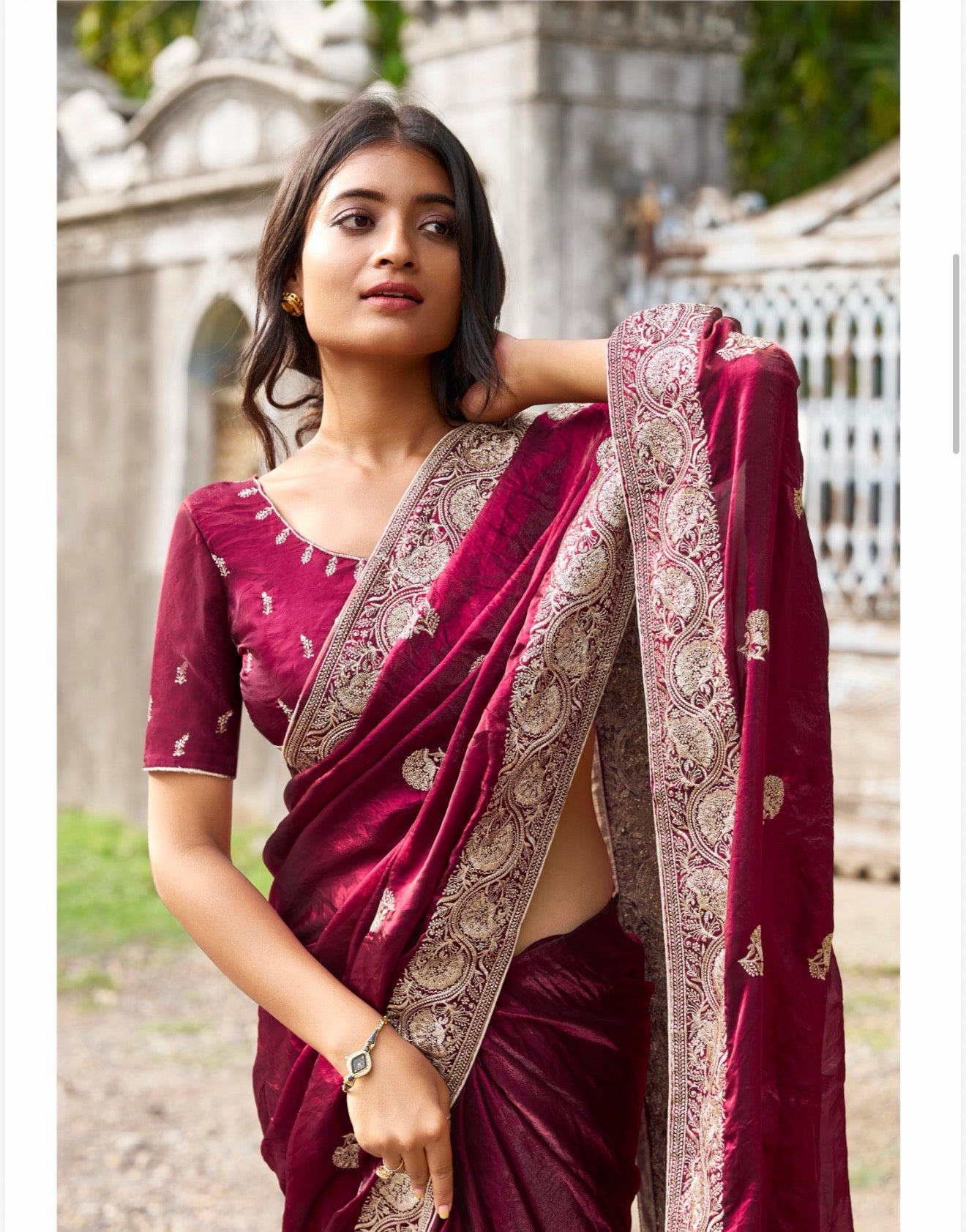 Indian Fancy Party wear Saree Fendi Silk Bollywood Sari C32