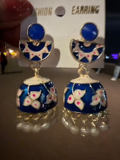 Jumka Gimikki Meenakari Indian Earrings Stylish Indian Jewellery E15