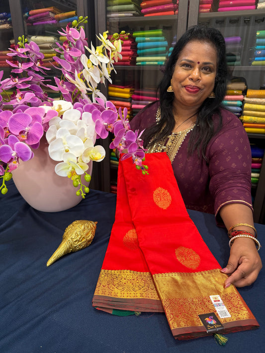 Kanchipuram Pure Silk Saree Bridal Kanjivaram Sari SPK240